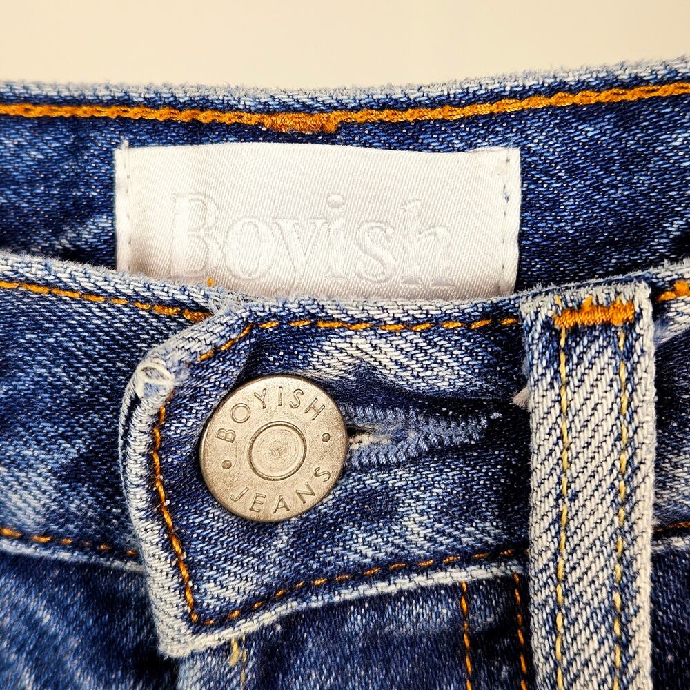 Boyish Denim Jeans Billy High Rise Waist Destroyed Distressed | Women's 25 - Picture 14 of 16